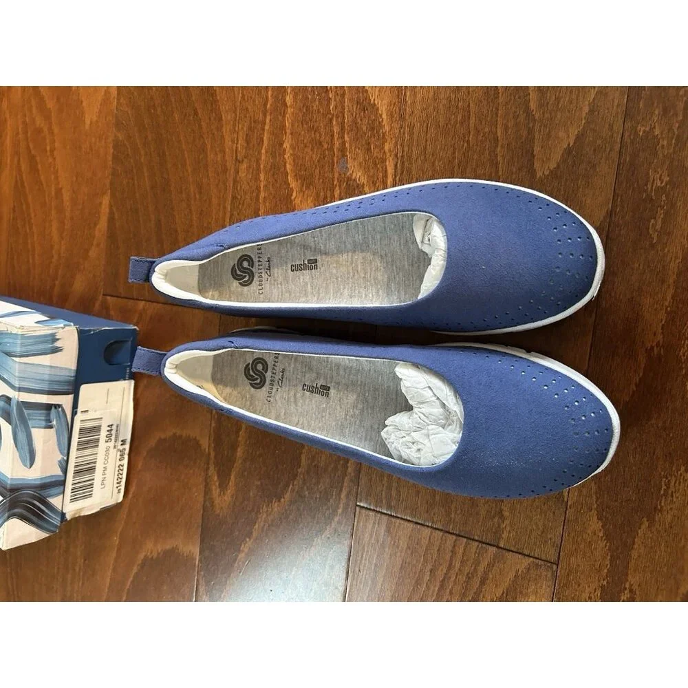 Clarks Women's Blue Step Allena Sea Loafer‎ Flat NEW Size 6.5 M Cloudsteppers